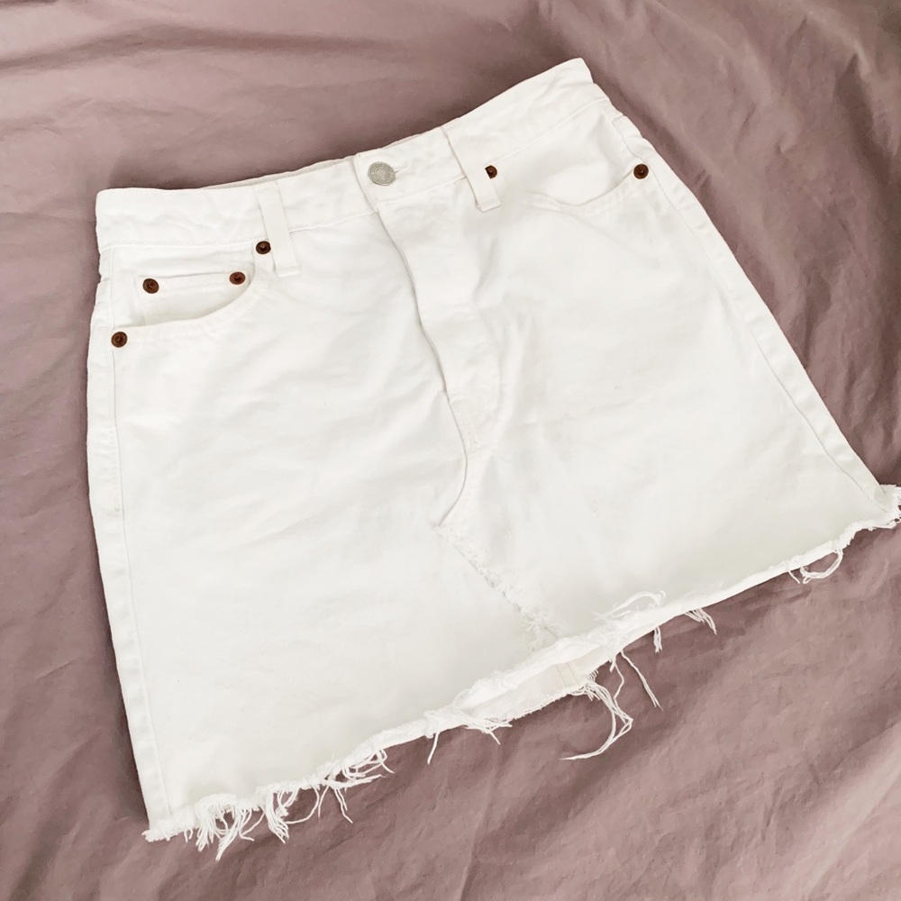 RE/DONE High Rose White Mini Skirt (Size 26)